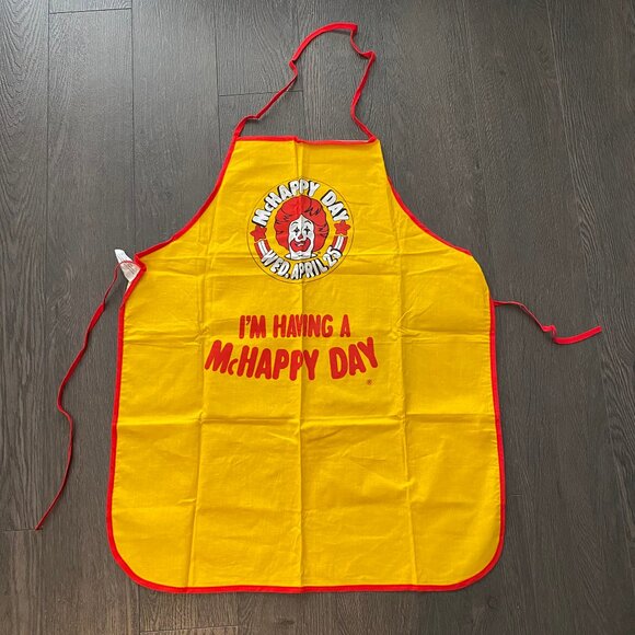 Vintage McDonald's Happy Day Ronald Apron UNUSED McHappy Day - Picture 1 of 6